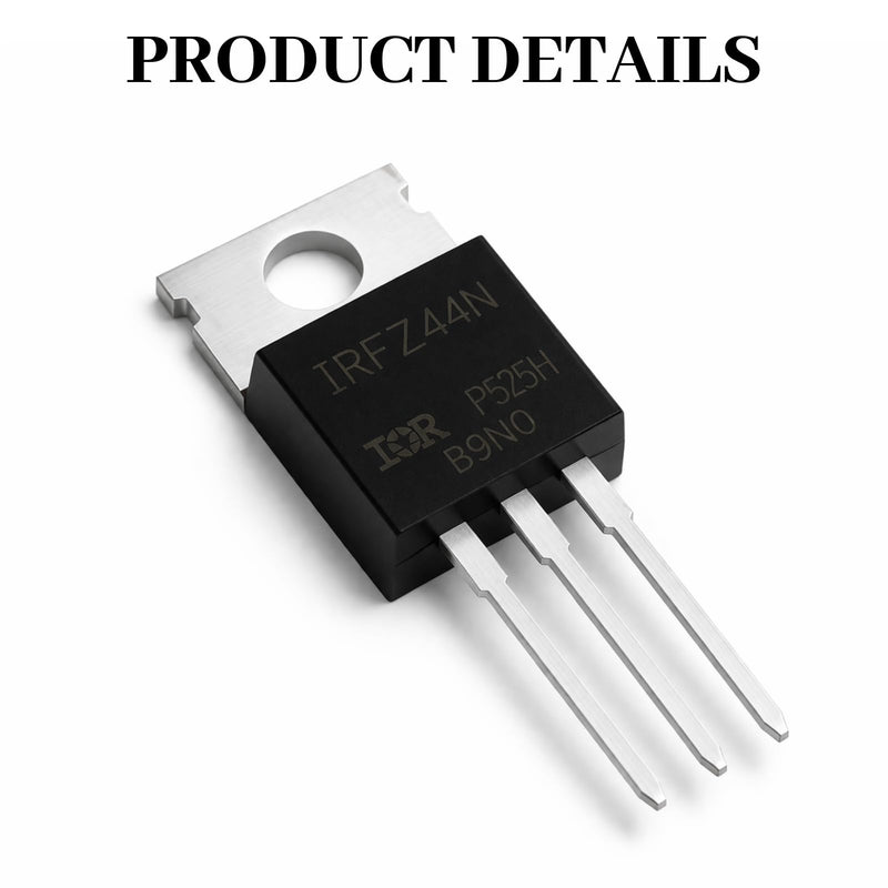 IRLZ44N MOSFET N-Channel 55V 47A TO-220AB Transistor, Power Mosfet Set for Electronics Projects, Circuit, Arduino, DIY Control, Rectifier & Switch, MOSFET Module Replacement | Hohe Effizienz & Pwm-Regelung für Motoren/Netzteile. Kompatibel mit IRLZ44N-...