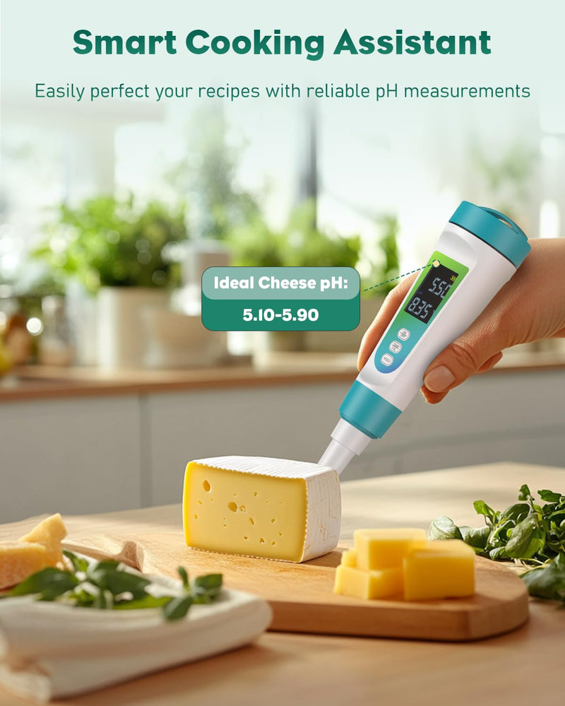 [Australia - AusPower] - Pawfly Digital pH Meter for Food High Accuracy pH Tester for Sourdough and Bread, Food pH Meter for Fermentation pH Test Pen for Fermenting, Sausage, Canning, Meat, Cheese and Water 