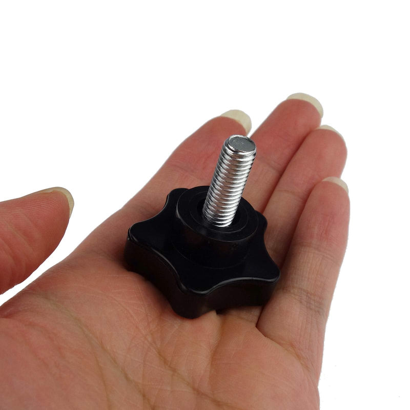 [Australia - AusPower] - 2 Pack Black 8mm(M8) Thread Replacement Star Hand Knob Tightening Screw (M8 x 20mm) 20 mm 