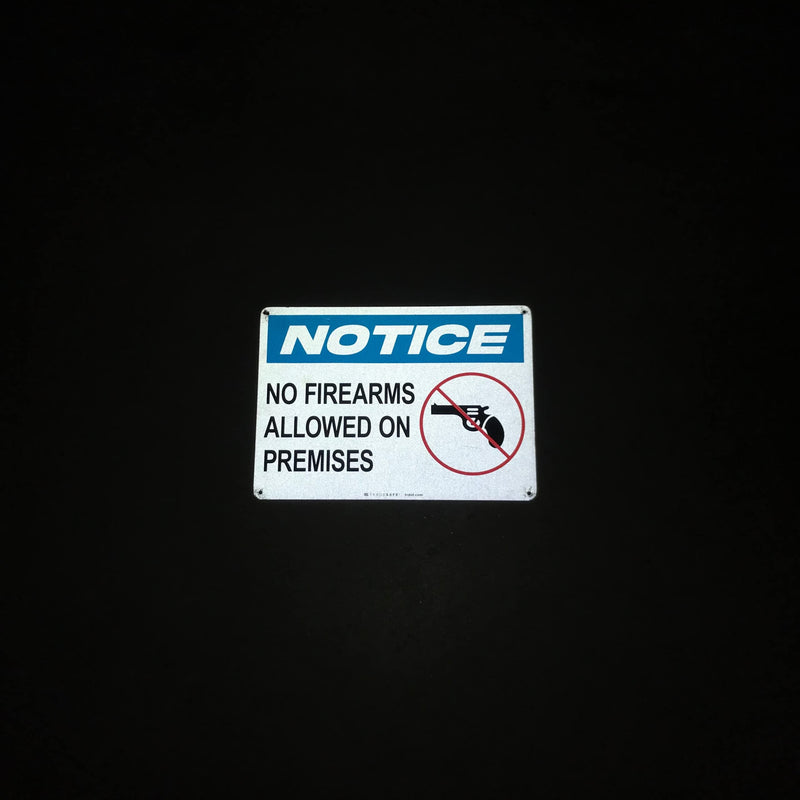 TRADESAFE No Firearms Allowed Sign - Office Sign, Business Sign, Quick Install Aluminum Safety Sign, Light Reflective, UV-Resistant, Waterproof, 14” X 10” No Firearms or Weapons Sign