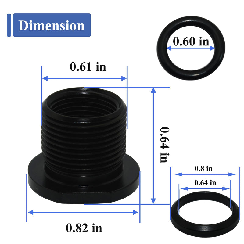 [Australia - AusPower] - 2 Pcs Thread Adapters and Metal Washers, Replacement Kit, 1/2 * 28, 5/8 * 24, black 