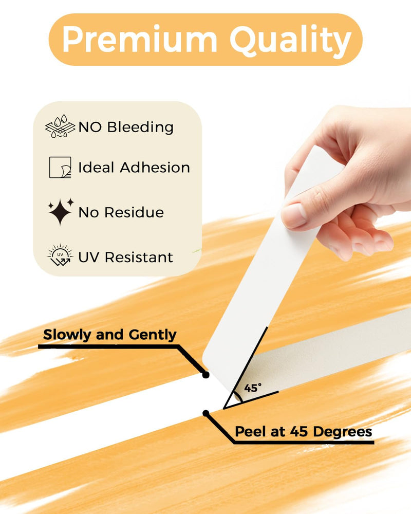 SWRT Masking Tape 1 Inch x 55 Yards – 4 Rolls (220 Yards Total), Strong Adhesive, Easy Tear, Clean Removal Painter’s Tape for Painting, Labeling, Crafts, Home & Office, White 1 Inch x 55 Yards x 4 Rolls