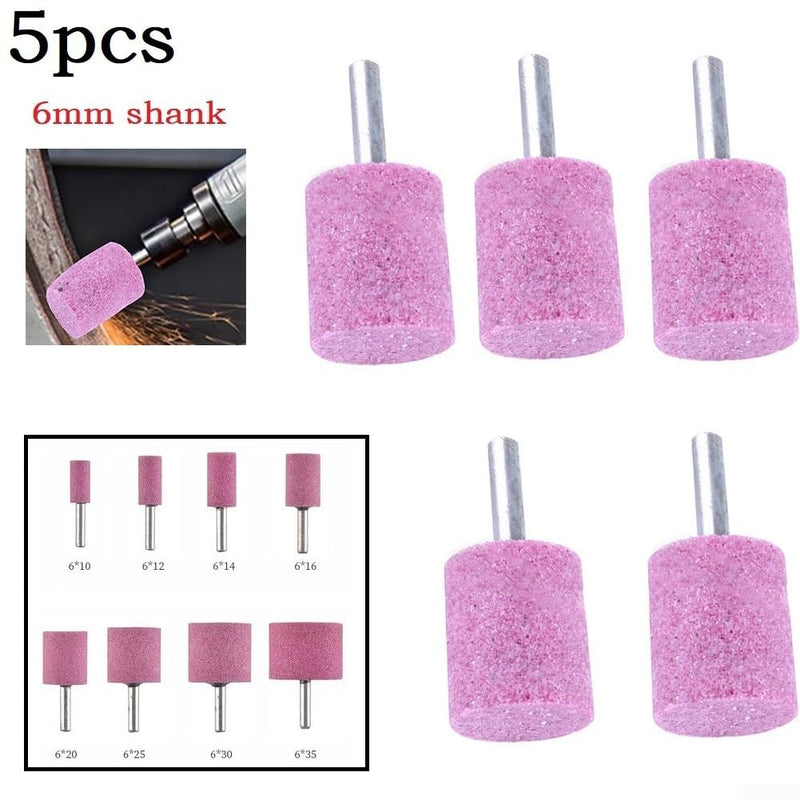 [Australia - AusPower] - Efficient and Durable 6mm Shank Sharpening Stone Cylinder for Rotary Tool 5 Pack (6x20) 6x20 