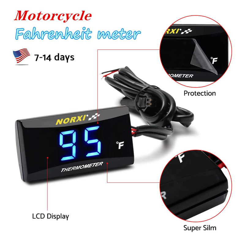 [Australia - AusPower] - Cylinder Head Temperature Meter Engine Temperature Gauge Fahrenheit Digital Temperature Meter with 10mm 14mm Probe Sensor Adapter (Green,14mm) Green 