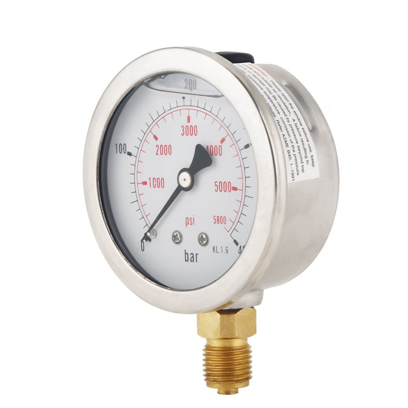 Hydraulic Pressure Gauge 0-400 Bar 0-5800PSI G1/4 63mm Dial Hydraulic Pressure Gauge