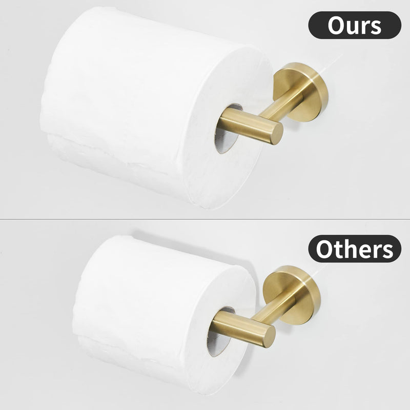 Gold Bathroom Hardware, Bathroom Accessories Set Includes Toilet Paper Holder 24 Inch Towel Bar Towel Ring Robe Hook 4 Pieces Wall Mount Brushed Gold