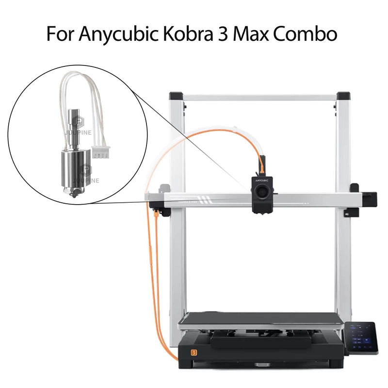 for Anycubic Kobra 3 Max Nozzle&Hotend(0.4mm) New Upgrade with 0.6MM and 0.8MM Quick Change High Flow Integrated Hardened Steel Nozzle Throat Extruder Kit for Anycubic Kobra 3 Max Combo 3D Printer 0.4mm Hotend with 2 PCS Nozzle