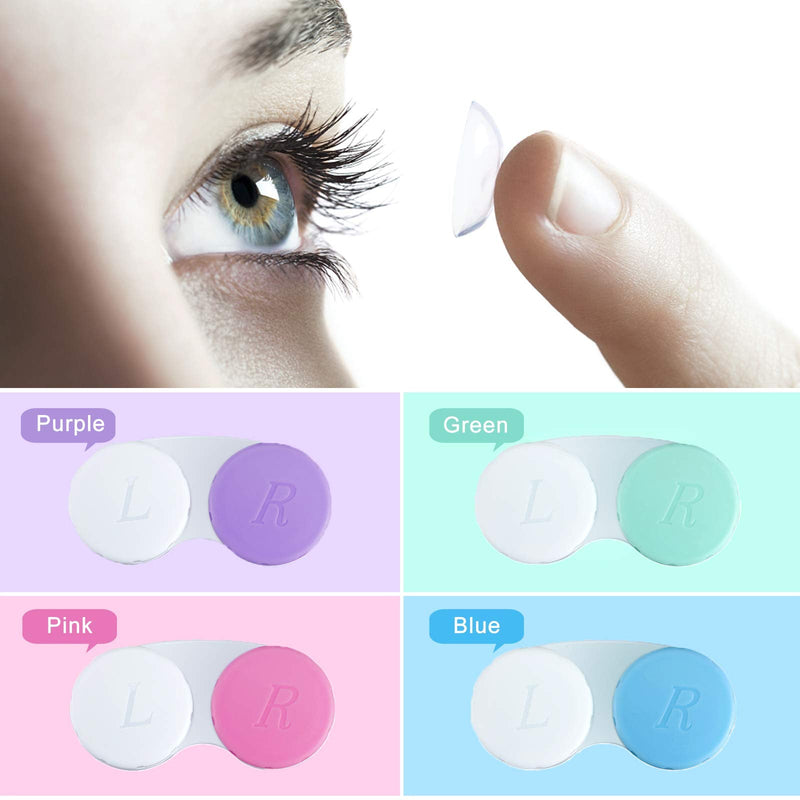 [Australia - AusPower] - 12PCS Contact Lens Case, Colorful Contact Lens Box Left/Right Eyes Holder Container, Outdoor Mini Contact Lens Soak Storage Kit for Travel&Home. 