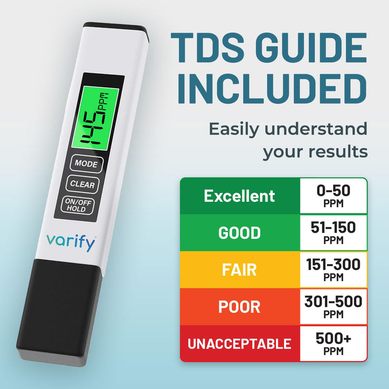 [Australia - AusPower] - Instant 4-in-1 TDS Meter Digital Water Tester for Drinking Water | Accurate 0–9990 PPM EC & Temp Readings | Ideal for RO Systems, Aquariums, Pools – Built for Professionals, Easy for Anyone 1 Pack 