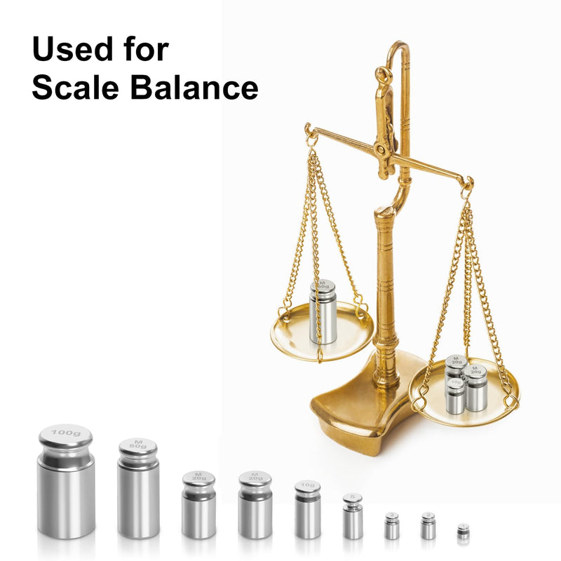 [Australia - AusPower] - Calibration Weights 210g,9 PCS High Precision Scale Calibration Weight Kit,1g 2g 5g 10g 20g 50g 100g Calibration Weight with Stainless Tweezers for Digital Scale Gram, Mg Scale, Lab Scale 9PCS 
