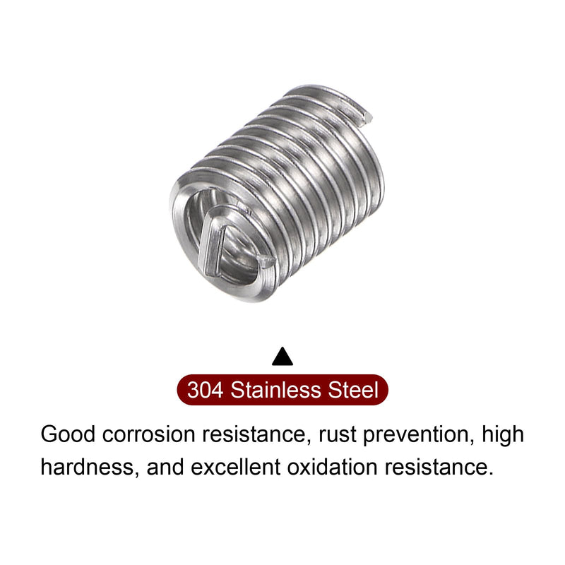 [Australia - AusPower] - 25pcs Threaded Inserts 4-40 UNC 2.5D (7.25mm) Helical 304 Stainless Steel Coiled Wire Thread Sleeve for Plastic Wood Thread Repair 