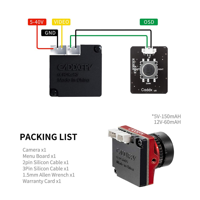 [Australia - AusPower] - SoloGood Caddx FPV Micro Camera Ratel2 Starlight 1200TVL 1/1.8'' 2.1mm NTSC PAL 16:9 4:3 Switchable Super WDR for FPV Racing … Caddx Ratel 2 （upgraded version） 