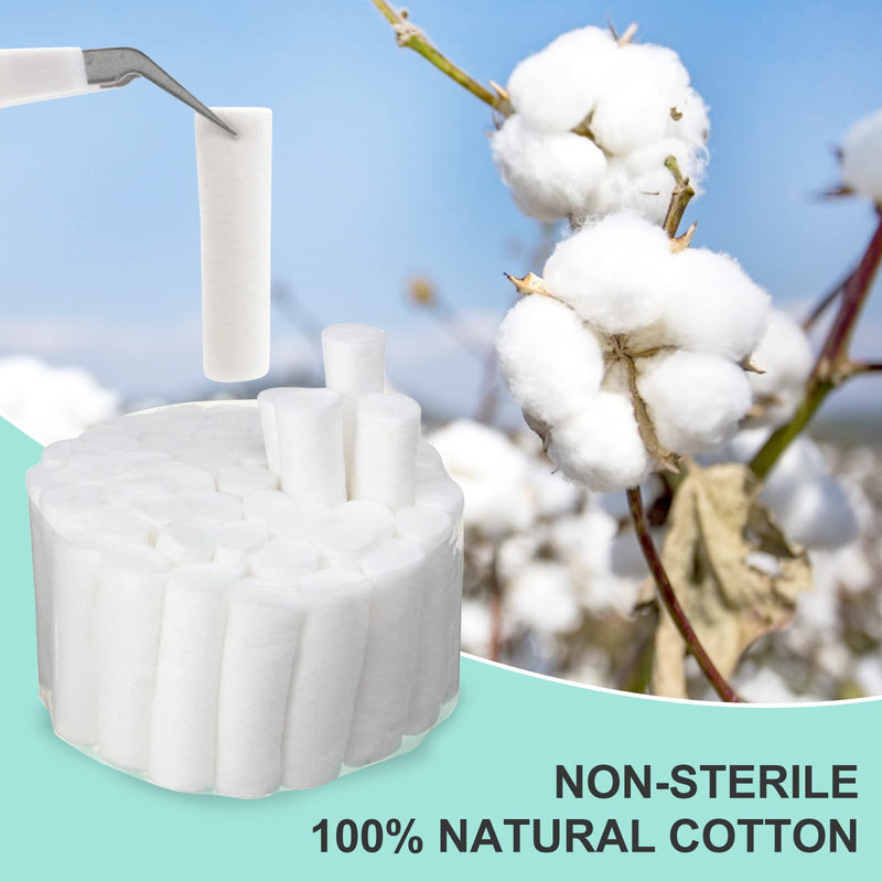[Australia - AusPower] - 200 Count 1.5 inch Dental Gauze Cotton Rolls, Non-Sterile 100% Natural Cotton, High Absorbent Cotton for Mouth Gauze and Nosebleeds for Kids and Adults 