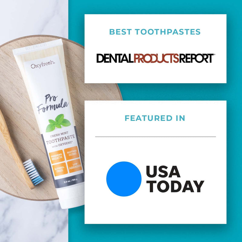 Oxyfresh Pro Formula Fresh Mint Toothpaste – Gentle Low Abrasion - Cosmetic Fluoride Free - for Bad Breath, Sensitive Teeth and Gums with Natural Essential Oils - 5.5 oz (Pack of 3) 5.5 Ounce (Pack of 3)