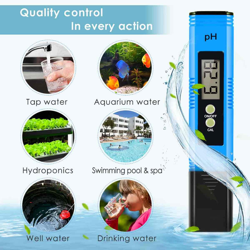 [Australia - AusPower] - PH Meter, 0.01 High Accuracy PH Pen PH Tester for Water Hydroponics Digital, Digital PH Meter Pocket Size with 0-14 PH Measurement Range, PH Tester for Water, Aquaculture, Lab and Pool 