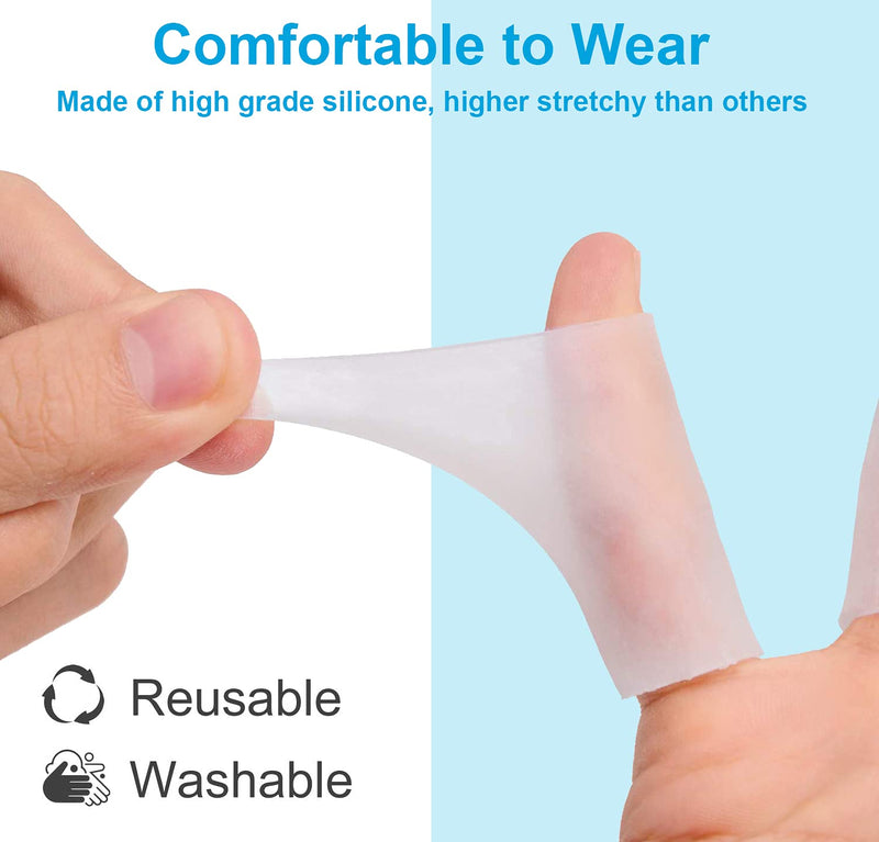 [Australia - AusPower] - Sumifun Finger Sleeves, 8PCS Gel Thumb Finger Tubes for Arthritis, Trigger Finger Pain, Silicone Fingers Protector for Golf, Basketball, Golf, Rugby, Cracked Finger 4pair(8pcs) 