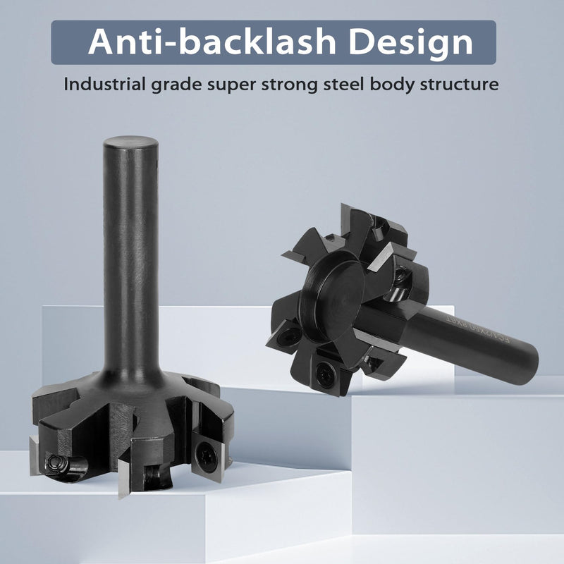 [Australia - AusPower] - CNC Spoilboard Surfacing Router Bit, 1/2" Shank 2" Cutting Diameter, Slab Flattening Router Bit Planing Bit ,6-Wings Planing bit for Wood Slab Flattening,6 Additional Screws,Upgrade Carbide 6-Wings 1/2" Shank 2" Cutting Diameter 