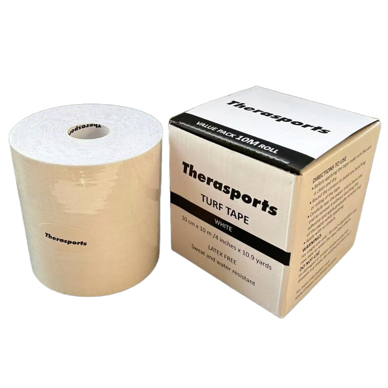 4 Inches X 10.9 Yards Turf Tape Football - Extra Wide White Football Turf Tape - Latex Free Sport Tape - Ultra Sticky Athletic Tape, Protects from Turf Burn, Waterproof & Flexible