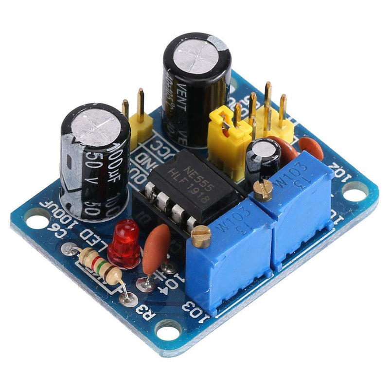 Hyuduo NE555 Pulse Rate Generator Module 5-15V DC Rectangular Signal Generator with LED Display Adjustable Duty Cycle 2.9 x 3.6 cm for Electronics Projects