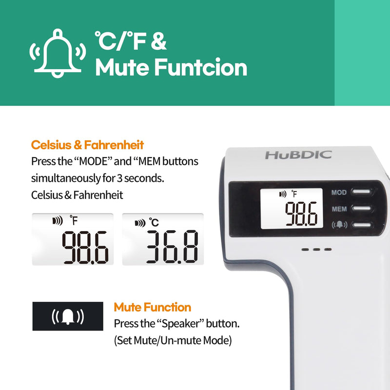 [Australia - AusPower] - Medical Grade Infrared Non-Contact Forehead Thermometer, Digital Infrared Thermometer for Adults and Kids, Touchless Baby Thermometer, LCD Display and Memory Function (Gold) FS-300 (Gold) 