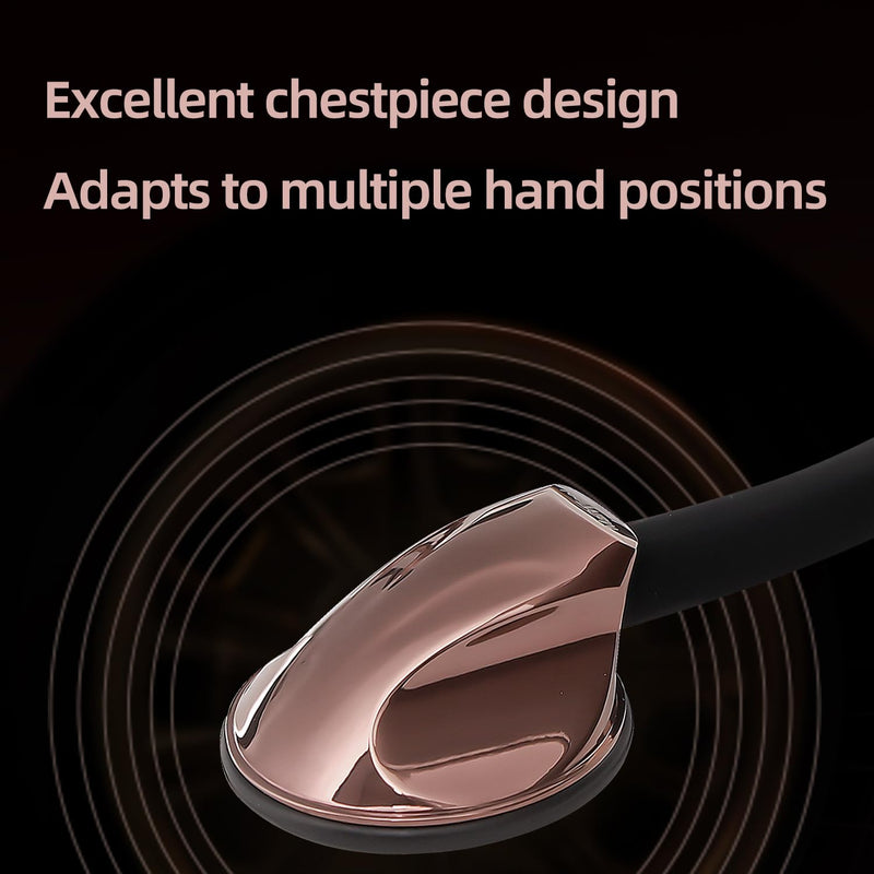 [Australia - AusPower] - Single Head Cardiology Stethoscope – Professional Estetoscopio with Alloy Chestpiece, Silicone Tube & Soft Ear Tips – Medical Stethoscope for Nurses, Doctors, Students, and Home Use (Black Gold) Black Gold 
