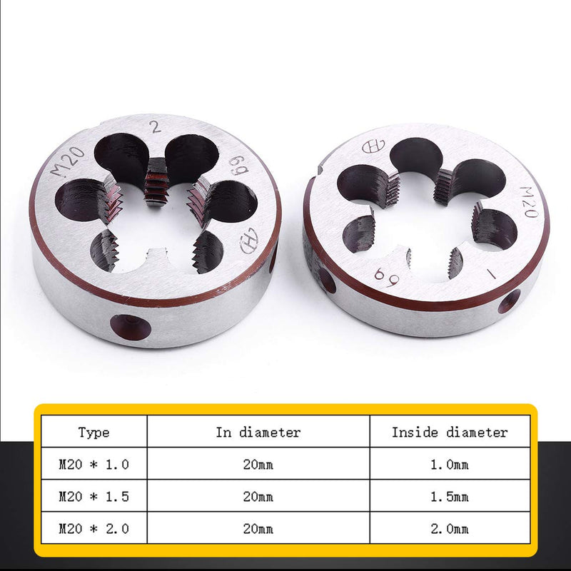 [Australia - AusPower] - ATOPLEE Metric Straight Die [M20 x 1.5, Pack of 1] M20x1. 5 mm, 1pc 