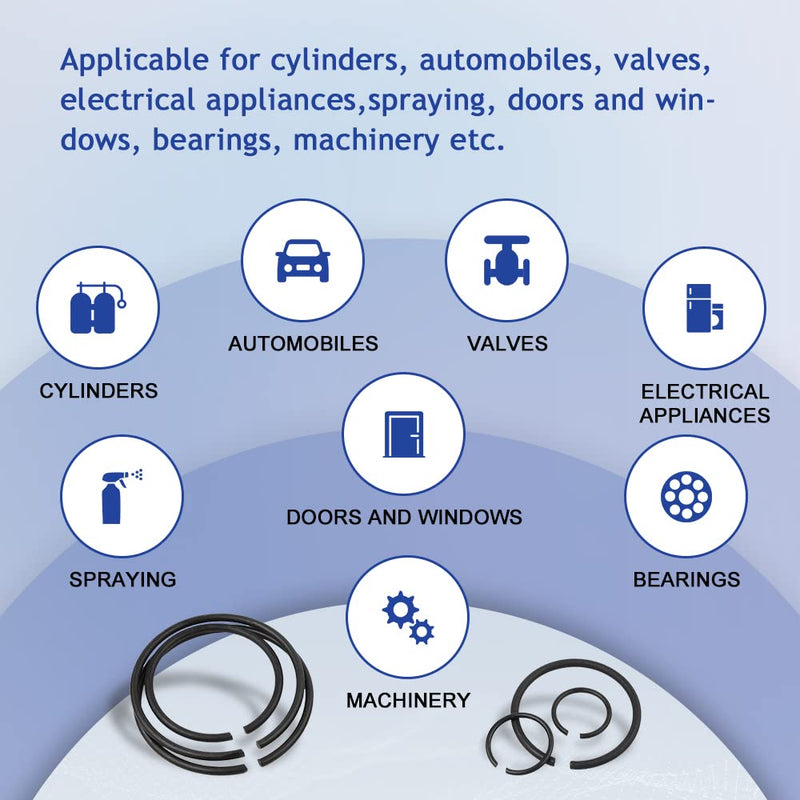 [Australia - AusPower] - 120Pcs GB895.2 ?10-?26 Retainer Clip 65Mn Shaft Steel Wire Ring Snap Ring Set,Bearing Stop Ring Assortment Kit,Round Wire Snap Rings for Shafts 