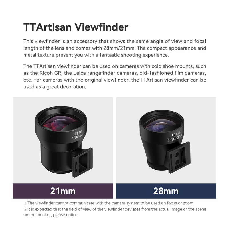 [Australia - AusPower] - TTArtisan 28mm Viewfinder Camera View Finder Cold Shoe Mount Multi-Optical Coating for Leica M Mount Rangefinder Camera M3 M5 M6 M10 M240 Ricoh GR 