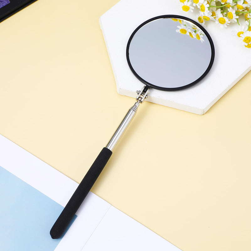 [Australia - AusPower] - Telescoping Inspection Mirror, 360 Rotation Flexible Inspection Mirror Circular Inspection Mirror with Retractable Handle Round Inspection Mirrors for Checking Vehicle Condition(Dia-4 Inch) Dia-4 Inch 