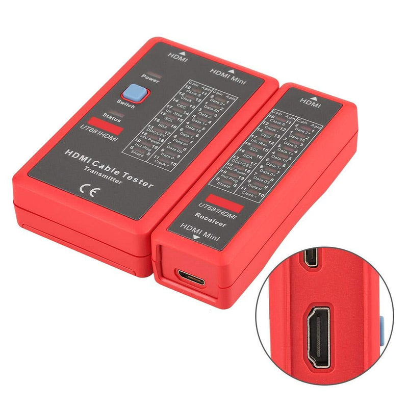 [Australia - AusPower] - Oumefar HDMI Mini-HDMI Battery Operated Data High Definition Cable Tester Continuity Checker 20 LED Light Status Indictor to Check Disorder Short Open and Cross Connection 
