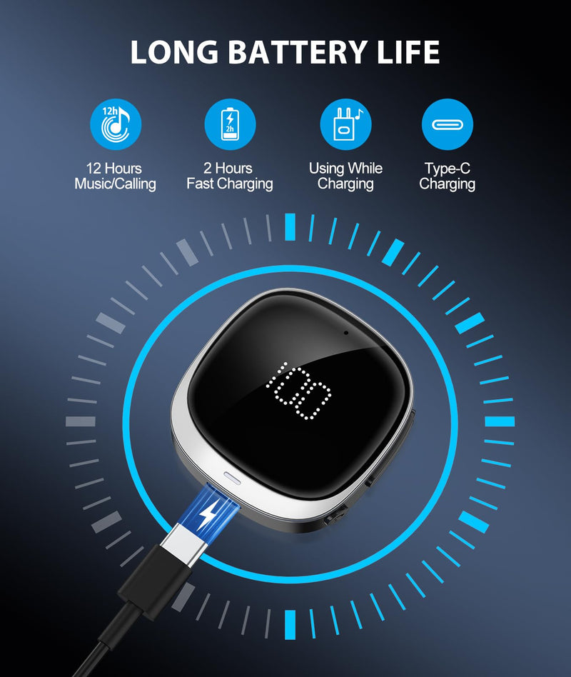 [Australia - AusPower] - COMSOON AUX Bluetooth Adapter for Car, [LED Screen] Bluetooth 5.3 Receiver for Speaker/Home Stereo/Wired Headphones, 3.5mm Wireless Audio Receiver for Hands-Free Call/Music, Dual Connection 