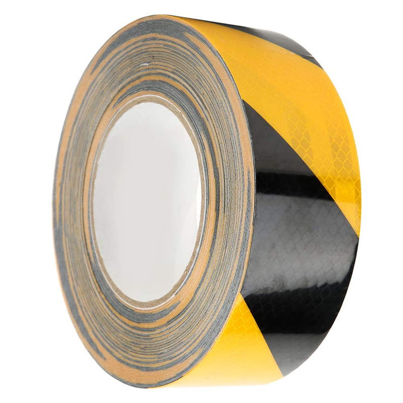 Safety Stripe Tape, 50mm x 25m Black Yellow Highlight Reflective Safety Warning Self Adhesive Tape Sticker