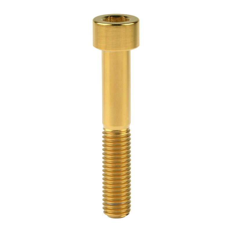 Titanium Cap Allen Socket Head Bolts M10 20 25 30 35 40 45 50 55 60mm Screw Pack of 4 (M10x60mm Pitch 1.25mm, Gold) M10x60mm Pitch 1.25mm