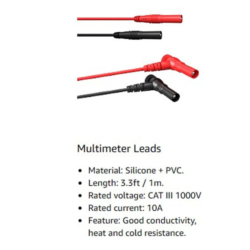 [Australia - AusPower] - 25Pcs Multimeter Test Cable Kit with Probe Line, Wire Hook Clip, Tweezer, and Precision Probes, Easy-to-Use Testing Kit for Digital Electrical Testing 