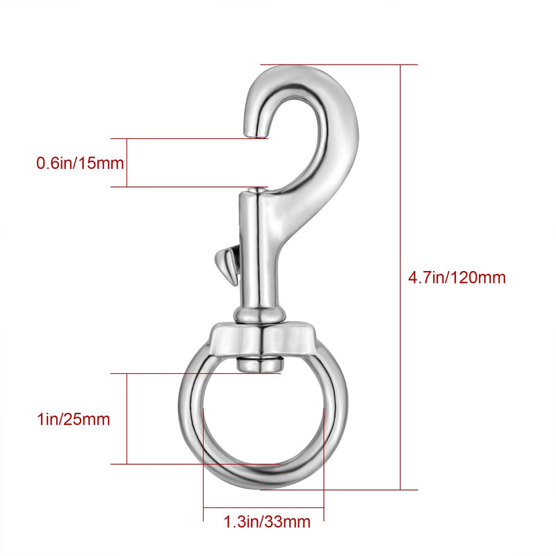 [Australia - AusPower] - Swivel Eye Bolt Snap Hooks Dog Leash Clip Leash Clasp Large Heavy Duty 4.7 Inch 2 pcs 
