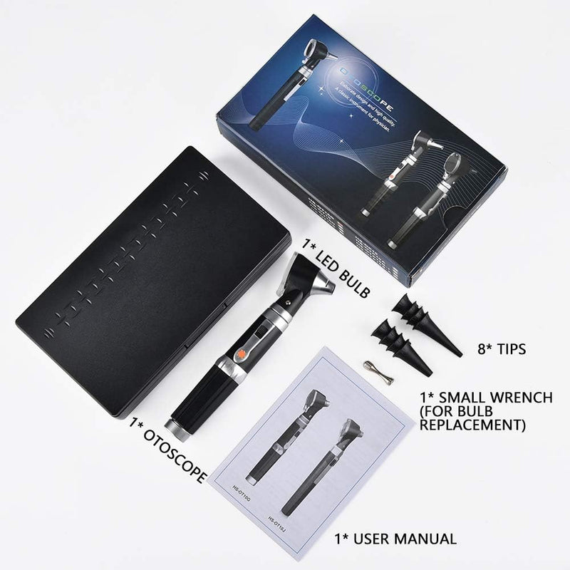 [Australia - AusPower] - 3X Otoscope with LED, Portable Handheld Ear Check Magnifier with 8 caps and 1 Storage case for Doctor Nurse Adult Kid Dog Cat Pet 