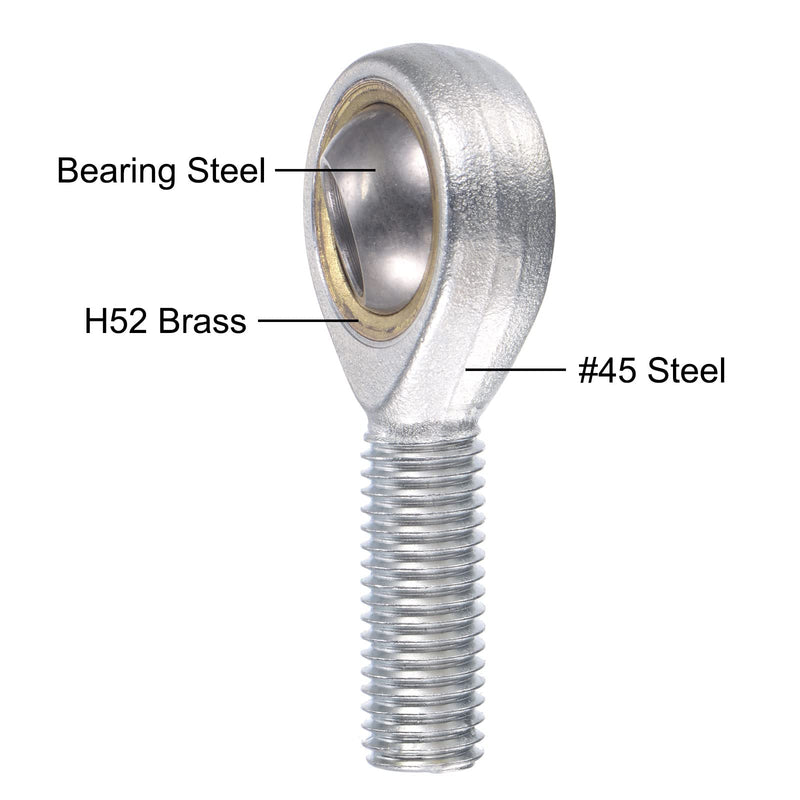 [Australia - AusPower] - uxcell 2pcs SA14TK POSA14 Spherical Rod End Bearing 14mm Bore Self-lubricated Joint Bearing M14x2.0 Right Hand Male Thread Connector 