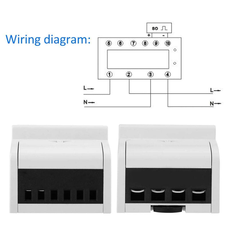 [Australia - AusPower] - Meter 220v Digital 1-Phase 2 Wire 4p Din-Rail Electric Meter Electronic Kwh Meter(20(80)A) for kwh meter 1 fase analog kwh meter 80 amp kwh meter electric consumption metre digital kwh meter 100 digit 