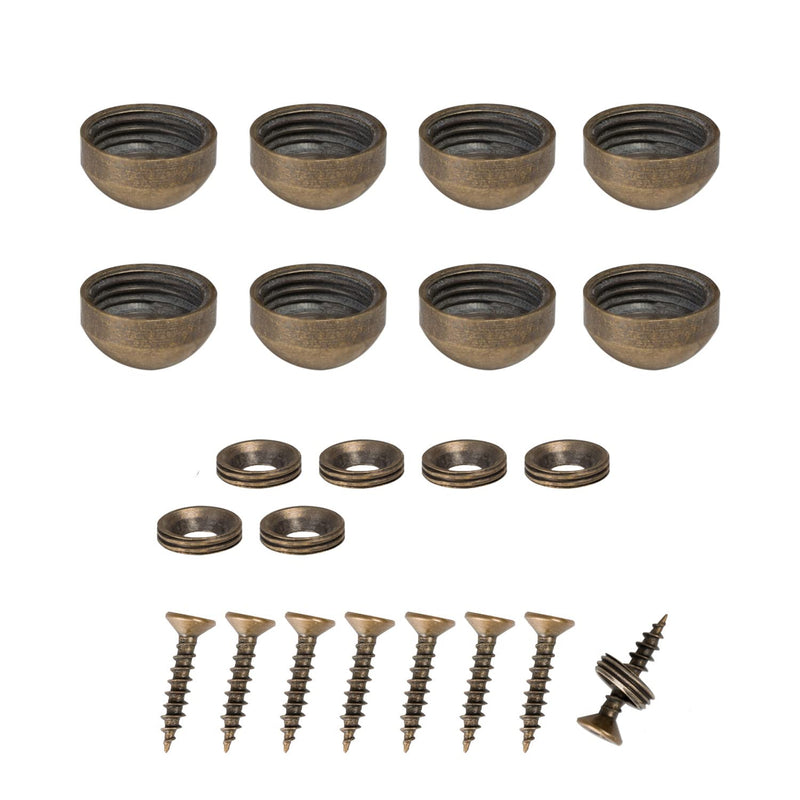 [Australia - AusPower] - 8PCS Mirror Screws Brass Mirror Screws Cap Cover Nails Fasteners Golden for Decorative Mirror, Sign/Advertising Hardware, Nails, Construction (9mm, Bronze) 9mm 