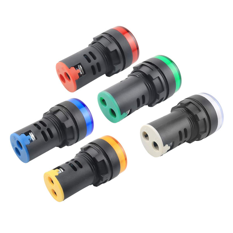 [Australia - AusPower] - 10Pcs Indicator Light AC/DC 24V, 22mm Panel Mount, for Electrical Control Panel, HVAC, DIY Projects Multicolor 