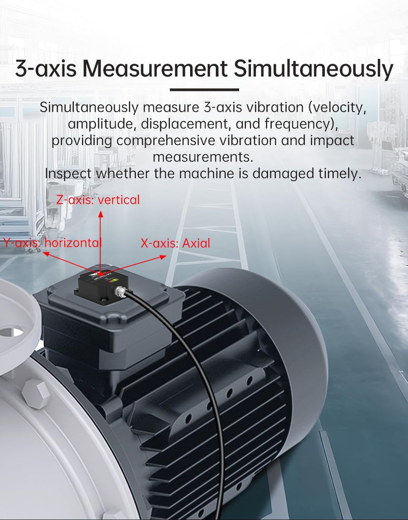 [Australia - AusPower] - WitMotion WTVB01-485 IPX8 Waterproof Vibration Sensor Transducer, Modbus RTU 3-axis (XYZ) Vibration Displacement(2000um)+Speed(50mm/s)+Amplitude(180°), for Structural Health Monitoring 