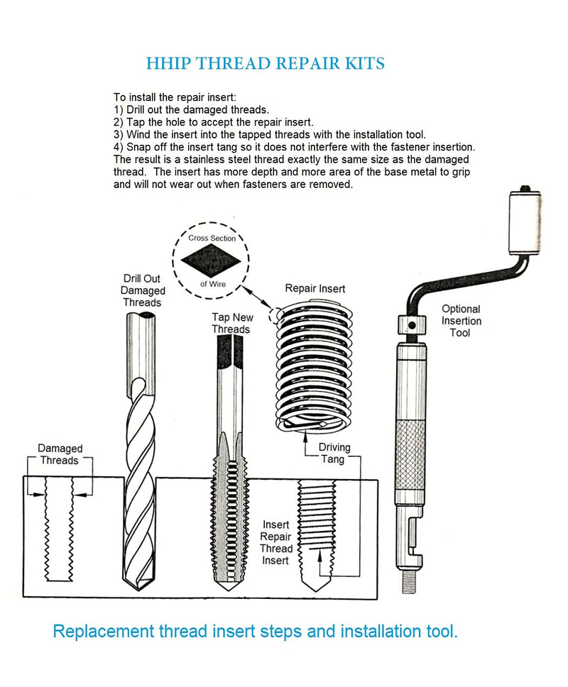 HHIP 1011-0081 31 Piece 1/4-20 Helical STI Thread Repair Kit 1/4-20 31 Pc. Kit Thread Repair Kit - Inch