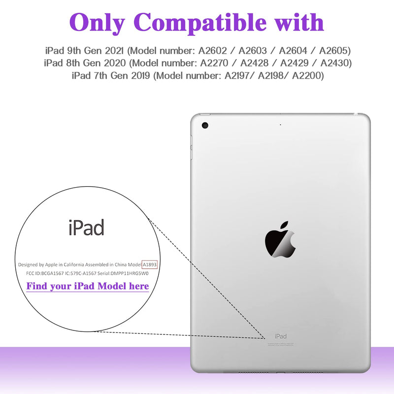 [Australia - AusPower] - for iPad 9th Generation Case, iPad 8th 7th Generation Case, iPad 10.2 Inch 2021/2020/2019 Case, Heavy Duty Rugged Shockproof Protective Cover with Kickstand for Kids Purple/Green 