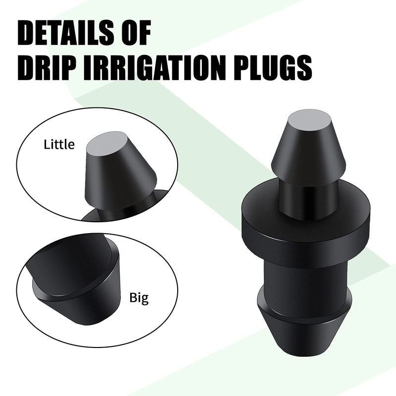 [Australia - AusPower] - Drip Irrigation Plugs Black Irrigation Plugs 1/4 inch Tube End Closure Irrigation Plugs Goof Hole Plugs for Irrigation Dig Home Garden Lawn Pipe Supplies (100 Pieces) 100 