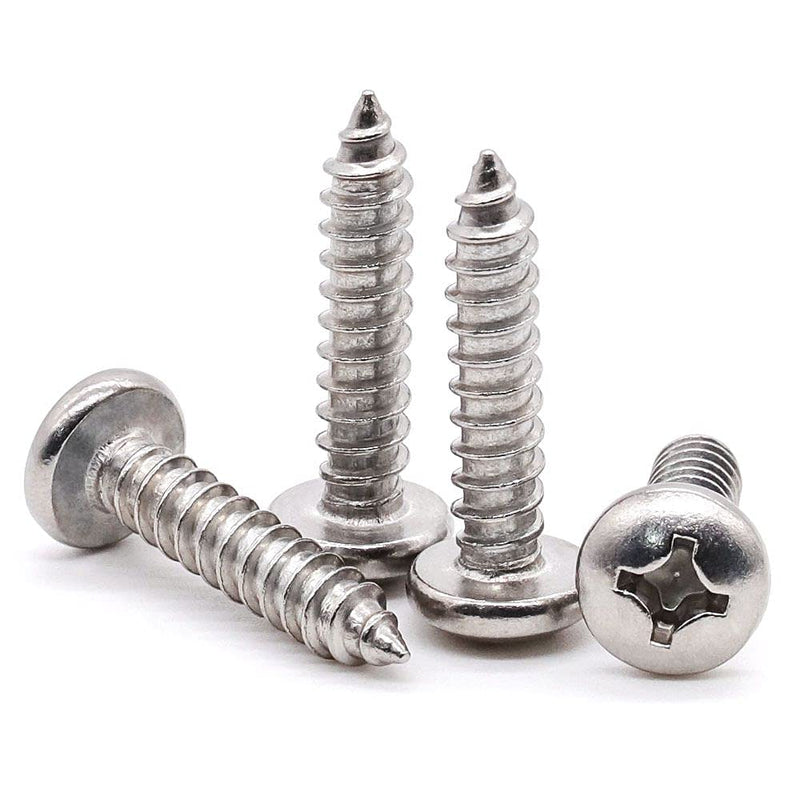 [Australia - AusPower] - Glvaner #10 x 1/2" (60 pcs) Pan Head Self Tapping Screws, 18/8 Stainless Steel 304, Phillips Pan Head Sheet Metal Screws, Pan Head Wood Screws, No.4.8mm Thread Size #10 x 1/2" 60 