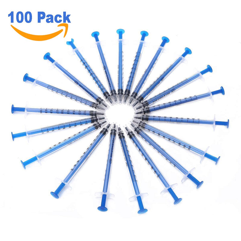 [Australia - AusPower] - 100Pack 1ml Syringes With Caps 