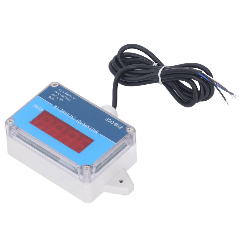 [Australia - AusPower] - Motor Tachometer LED Digital Display RPM Speed Meter Sensor IP68 Waterproof DC 8V to 24V 
