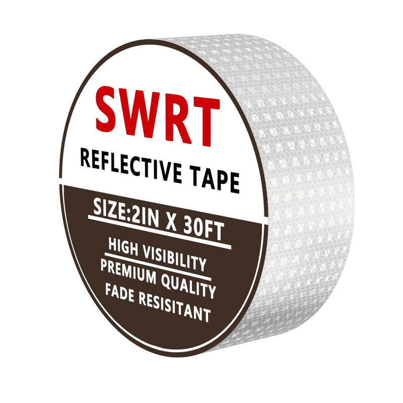 SWRT Reflective Tape 2 Inch x 30 Feet DOT-C2 Red and White and Blue Reflective Tape Outdoor Waterproof Strong Adhesive Safety Warning Tape