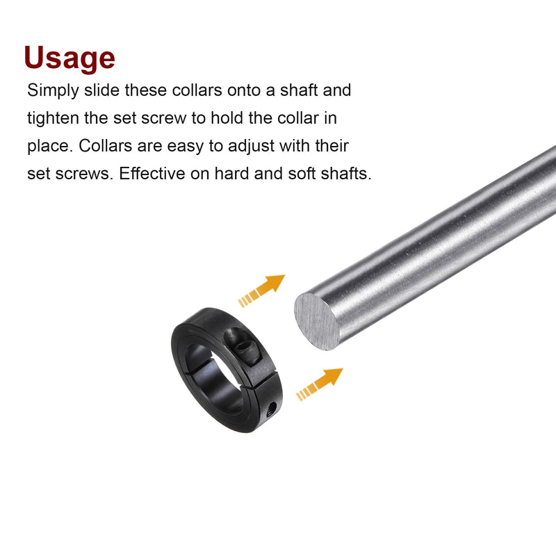 [Australia - AusPower] - 2pcs Shaft Collars 1-5/8" Bore, 2-5/8" OD, 11/16" Width, Black Oxide Plating, Single Split Axle Clamp-On Collar Clamping Collar with Set Screw 
