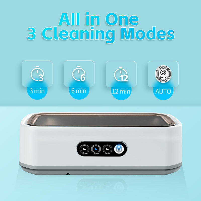 [Australia - AusPower] - Ultrasonic Jewelry Cleaner, 50kHz Professional Portable Jewelry Cleaner Ultrasonic Machine with 3 Timer Modes, 22 oz Ultrasonic Cleaner for Eyeglasses,Rings,Watch Straps,304 Stainless Steel Water Tank X81 
